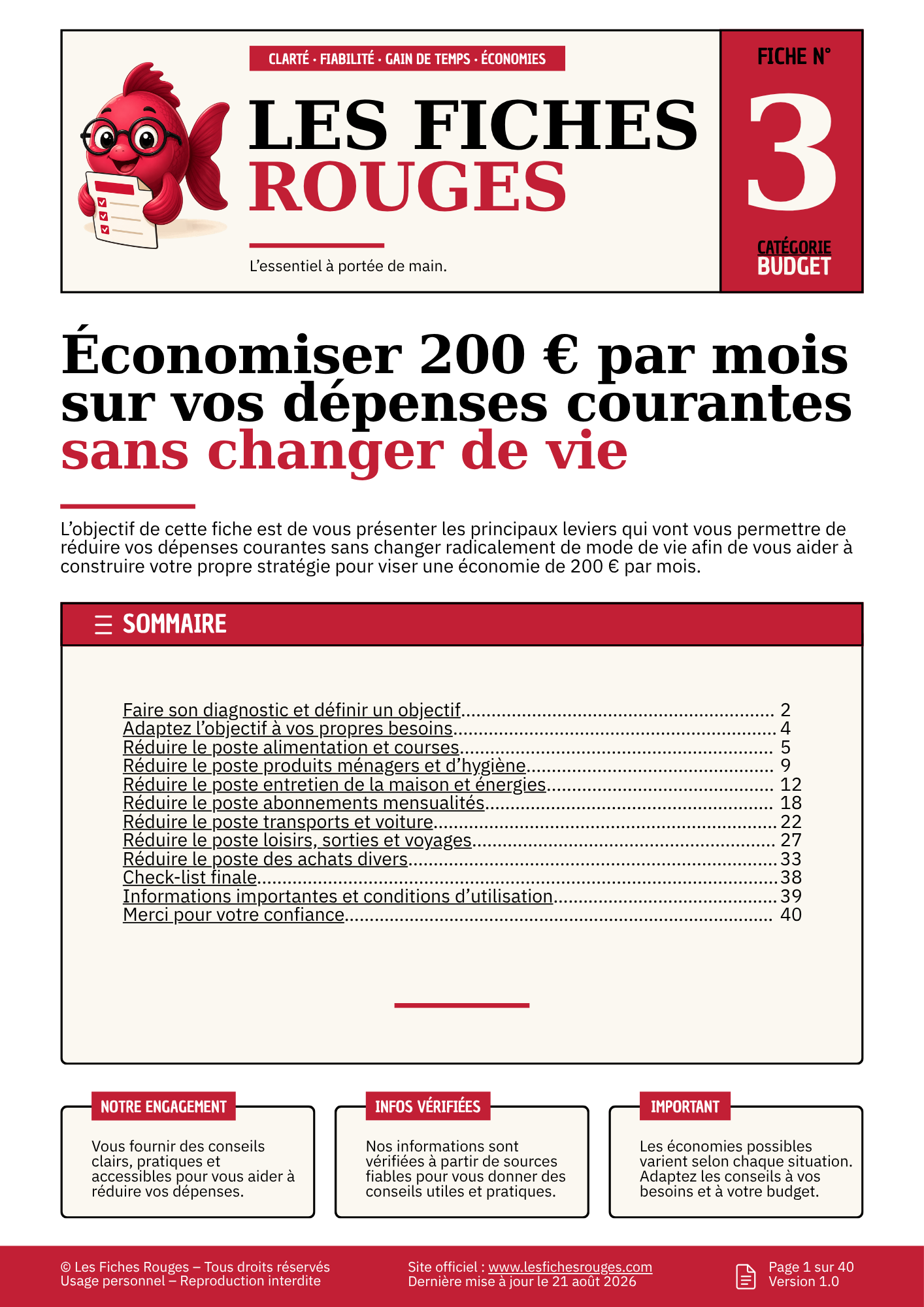 Fiche 03 - Économiser 200€ par mois sur vos dépenses courantes sans changer de vie