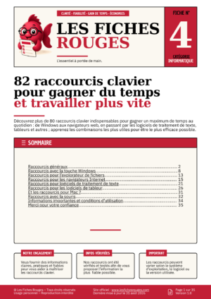 82 raccourcis clavier pour gagner du temps et travailler plus vite
