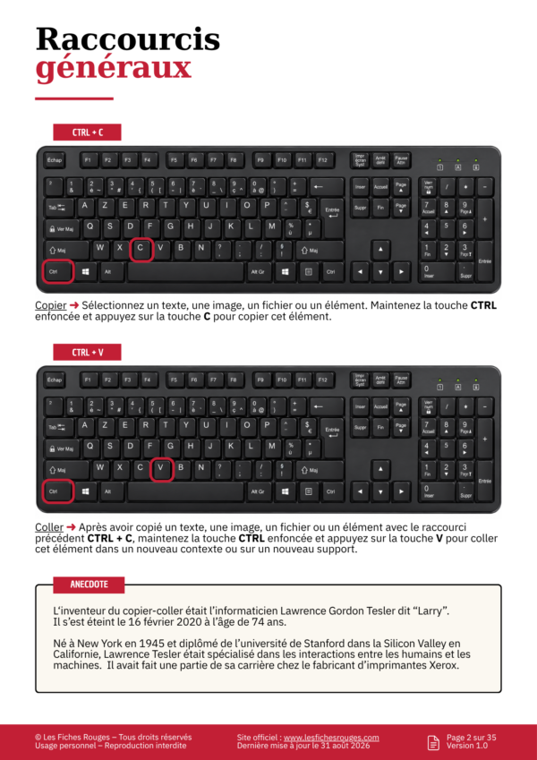 82 raccourcis clavier pour gagner du temps et travailler plus vite